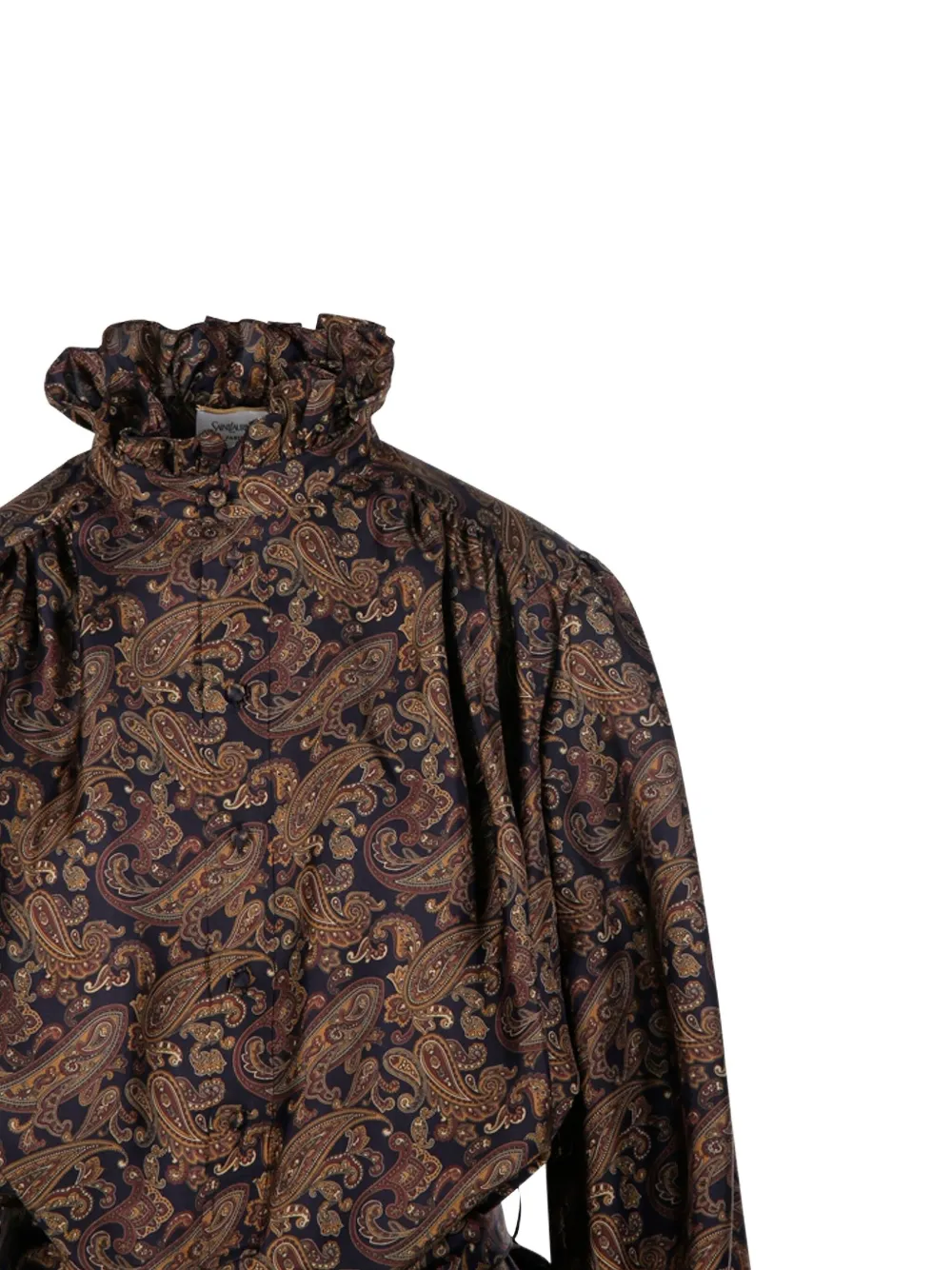 Saint Laurent Zijden jurk met paisley-print Blauw