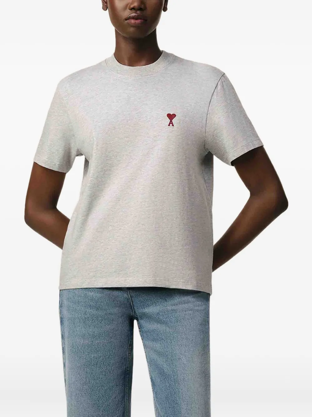 AMI Paris T-shirt met geborduurd logo Grijs