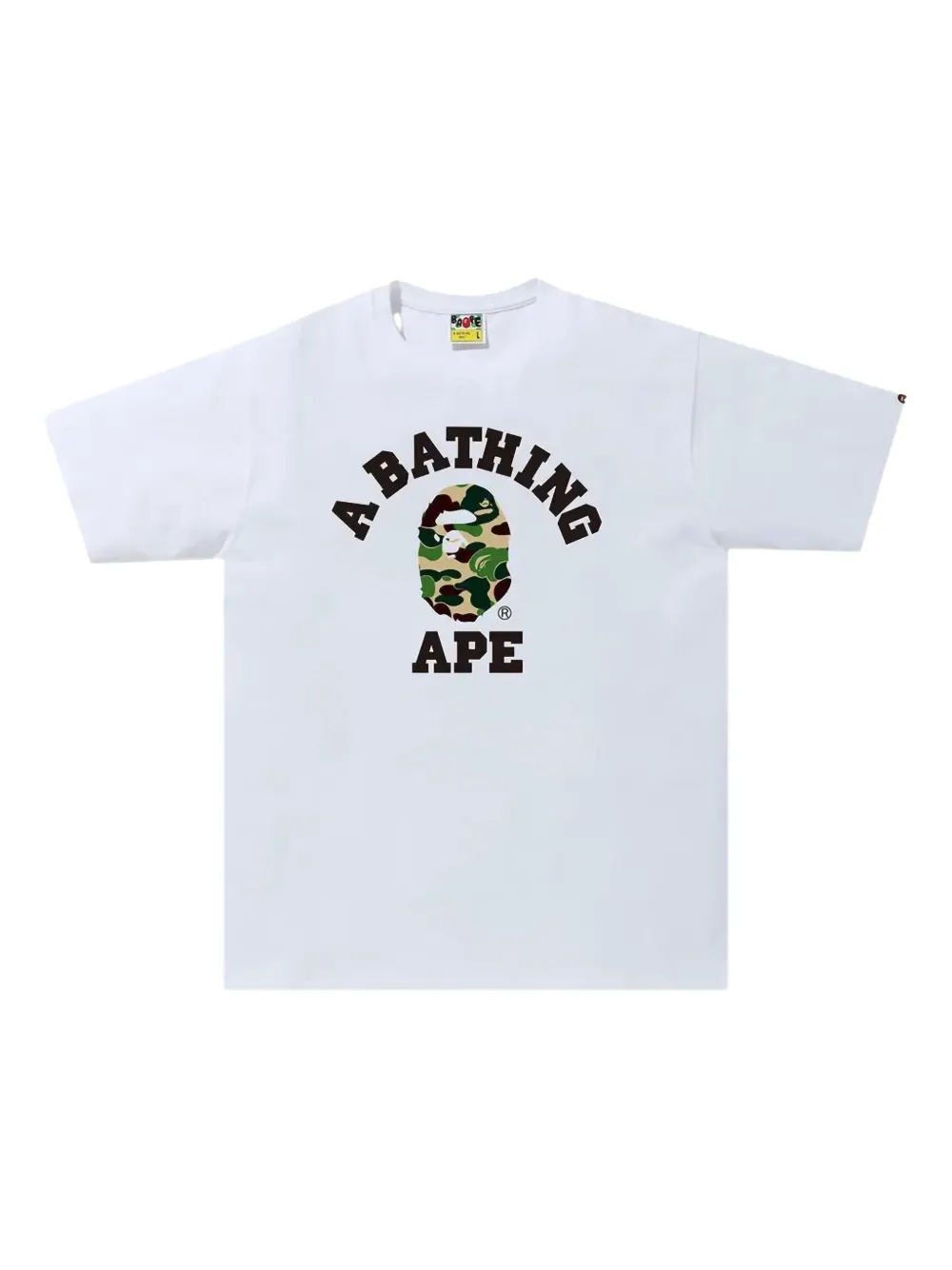 A BATHING APE ABC Camo College "White Green" T-shirt Wit