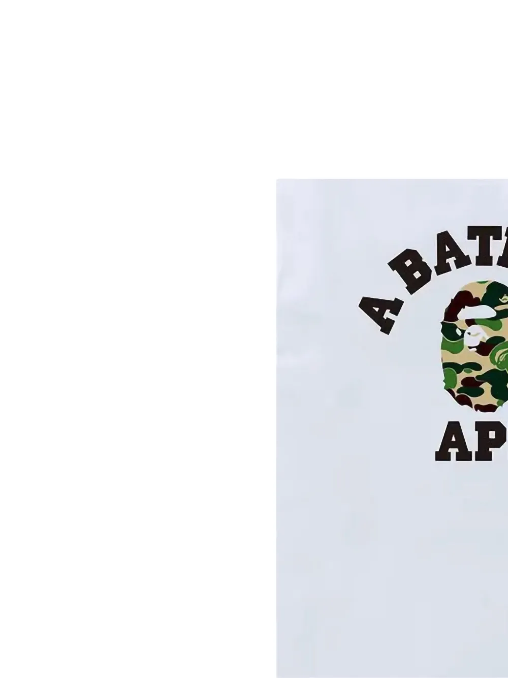 A BATHING APE ABC Camo College "White Green" T-shirt Wit