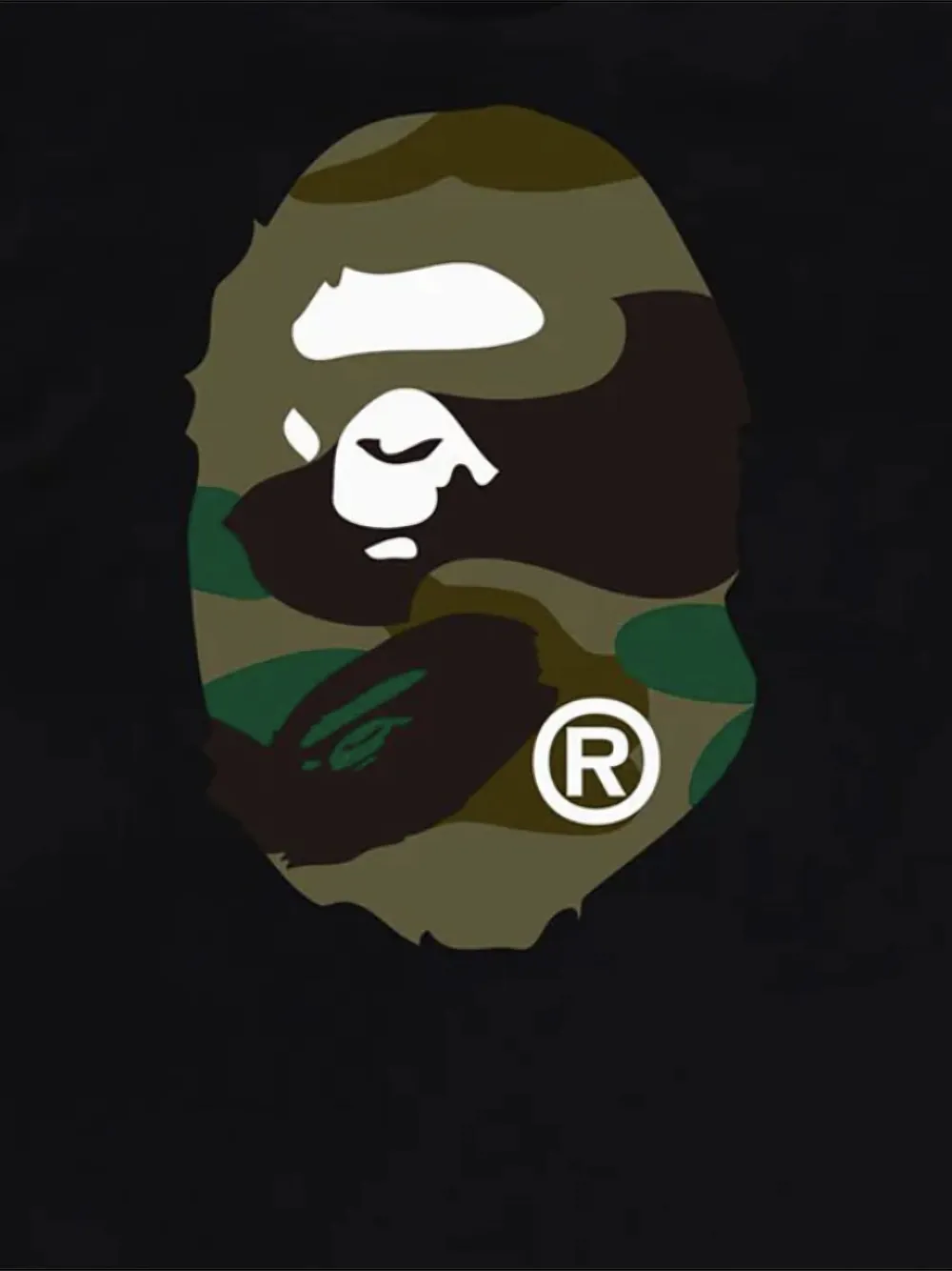A BATHING APE 1st Camo Big Ape Head "Green Black" T-shirt Zwart