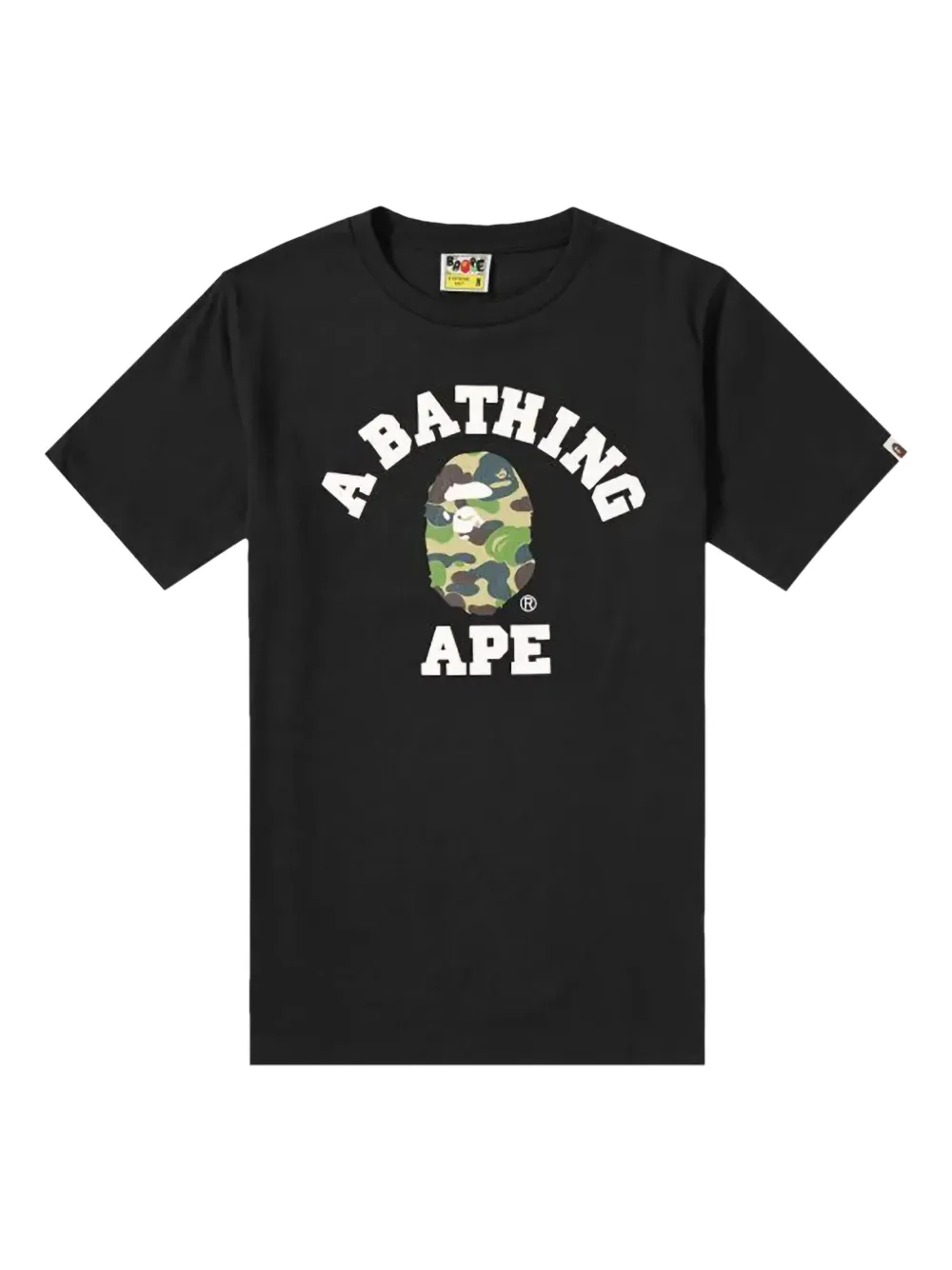 A BATHING APE ABC Camo College "Black Green" T-shirt Zwart