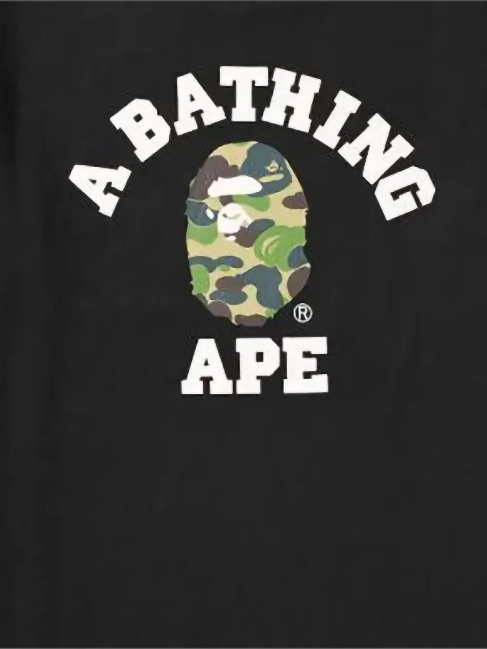 A BATHING APE ABC Camo College "Black Green" T-shirt Zwart