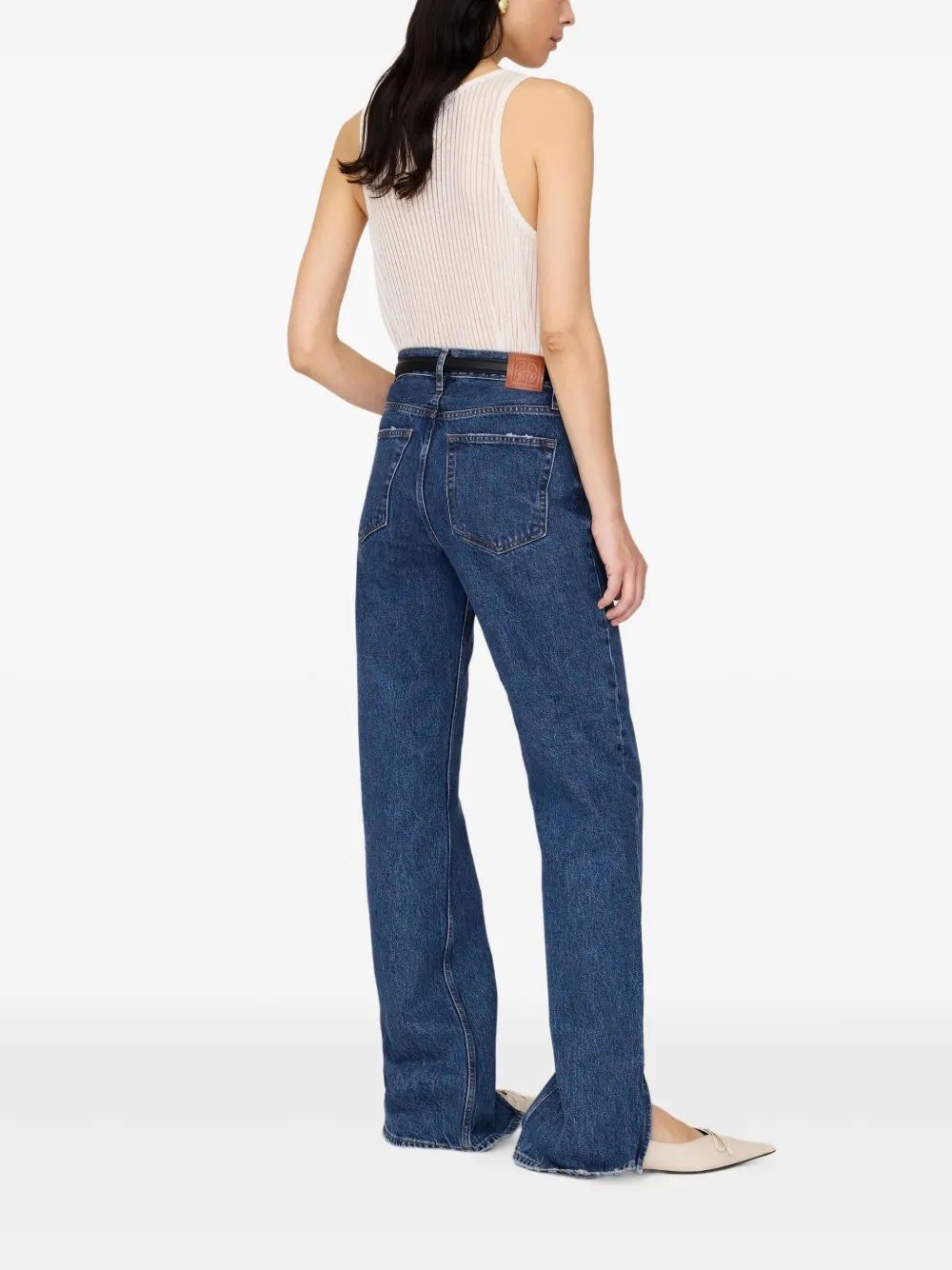 ANINE BING Eugene ribbed sleeveless top Wit