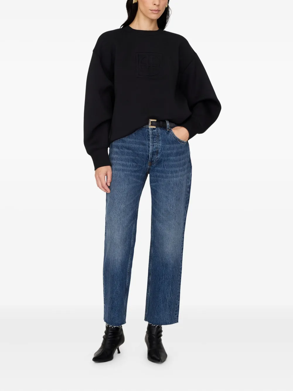 ANINE BING Alto monogram sweatshirt Zwart