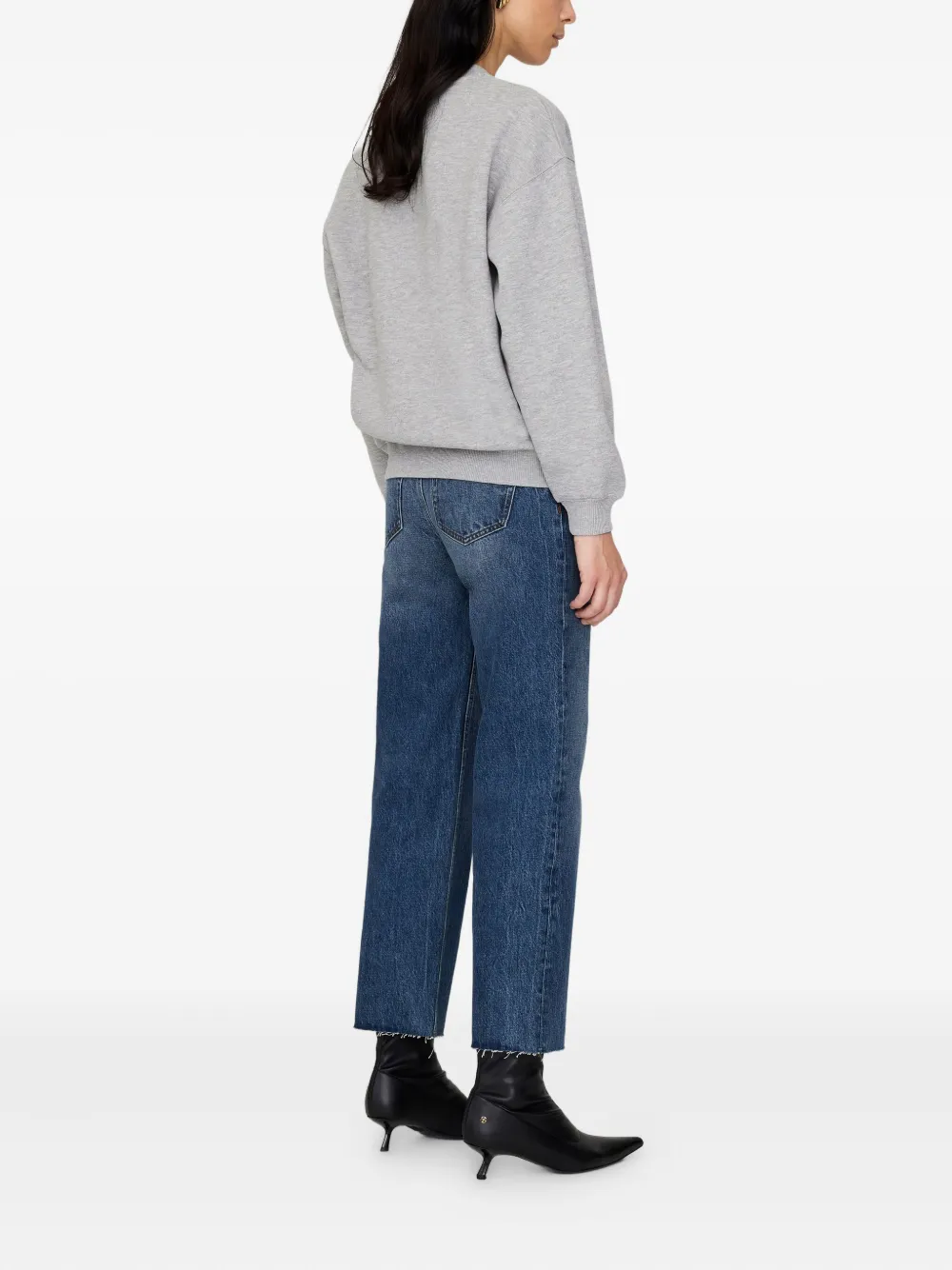 ANINE BING Sweater met geborduurd logo Grijs
