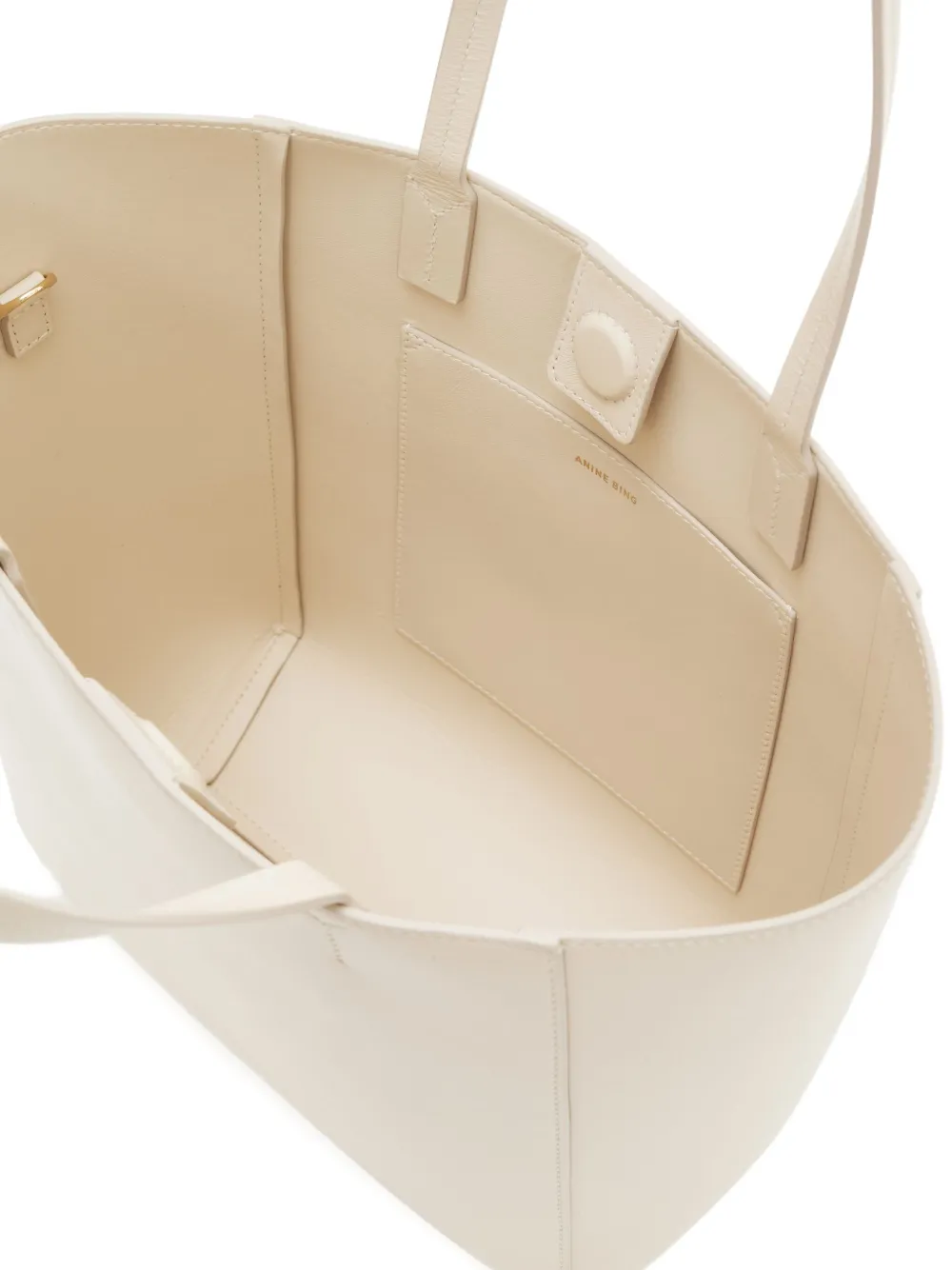 ANINE BING small Elly leather tote bag Beige