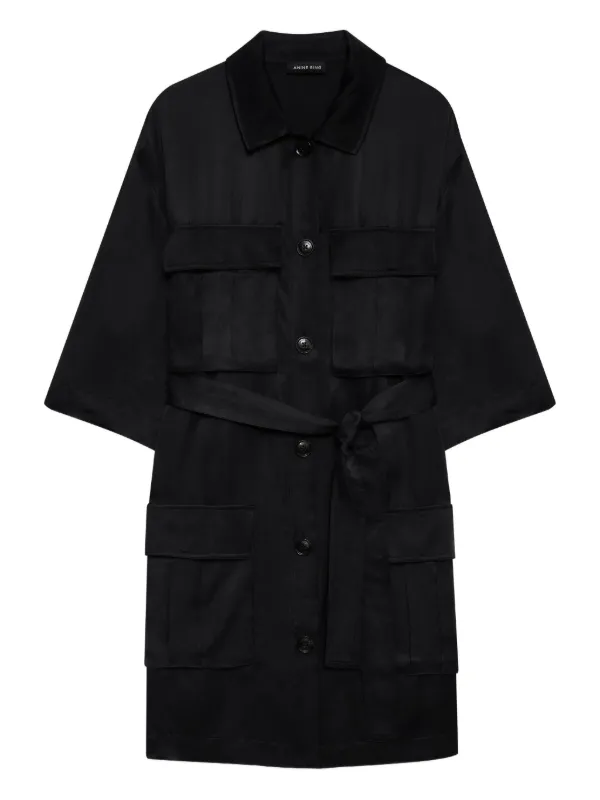 black cargo dress ANINE BING Geri in Washed Babyboo Alaia Maxi Dress 0723 Whisper Stretch Color:Geometric