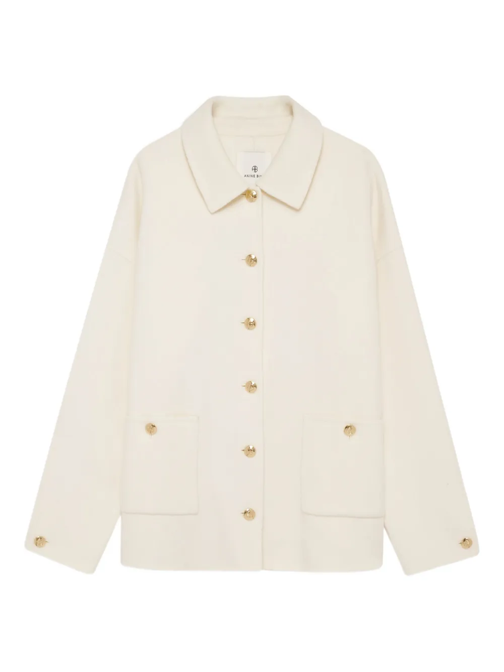 ANINE BING button-fastening patch-pocket jacket Beige