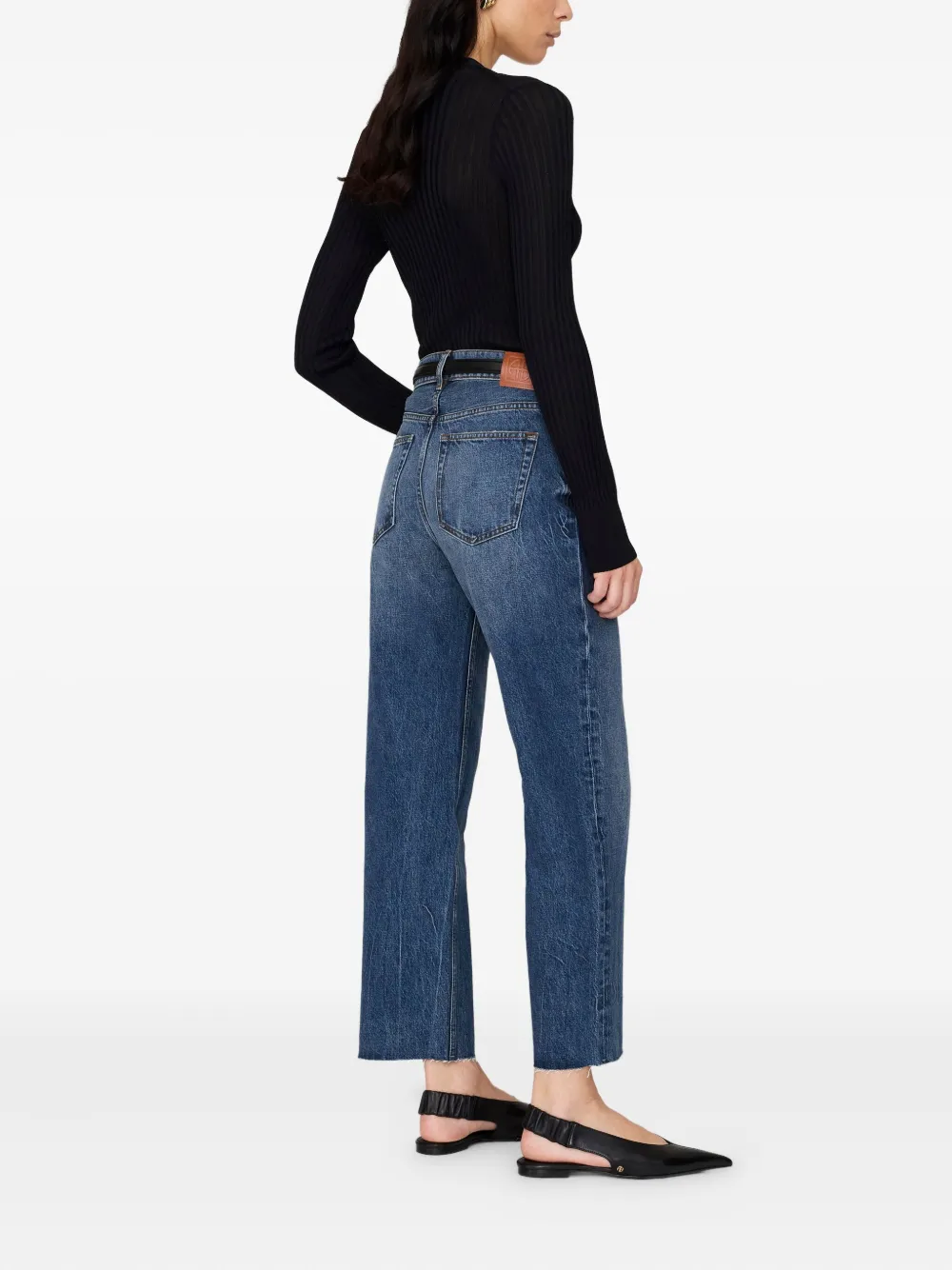 ANINE BING Matheo ribbed buttoned cardigan Zwart