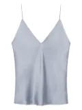 ANINE BING Ellen V-neck silk top - Grey