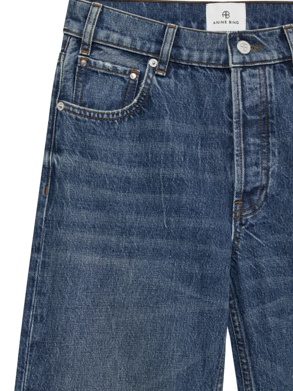 Anine Bing Gavin Frayed-hem Jeans In Blue