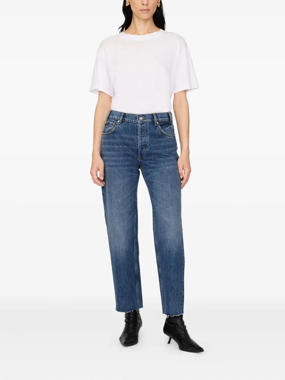 ANINE BING Gavin jeans met franje afwerking - Blauw