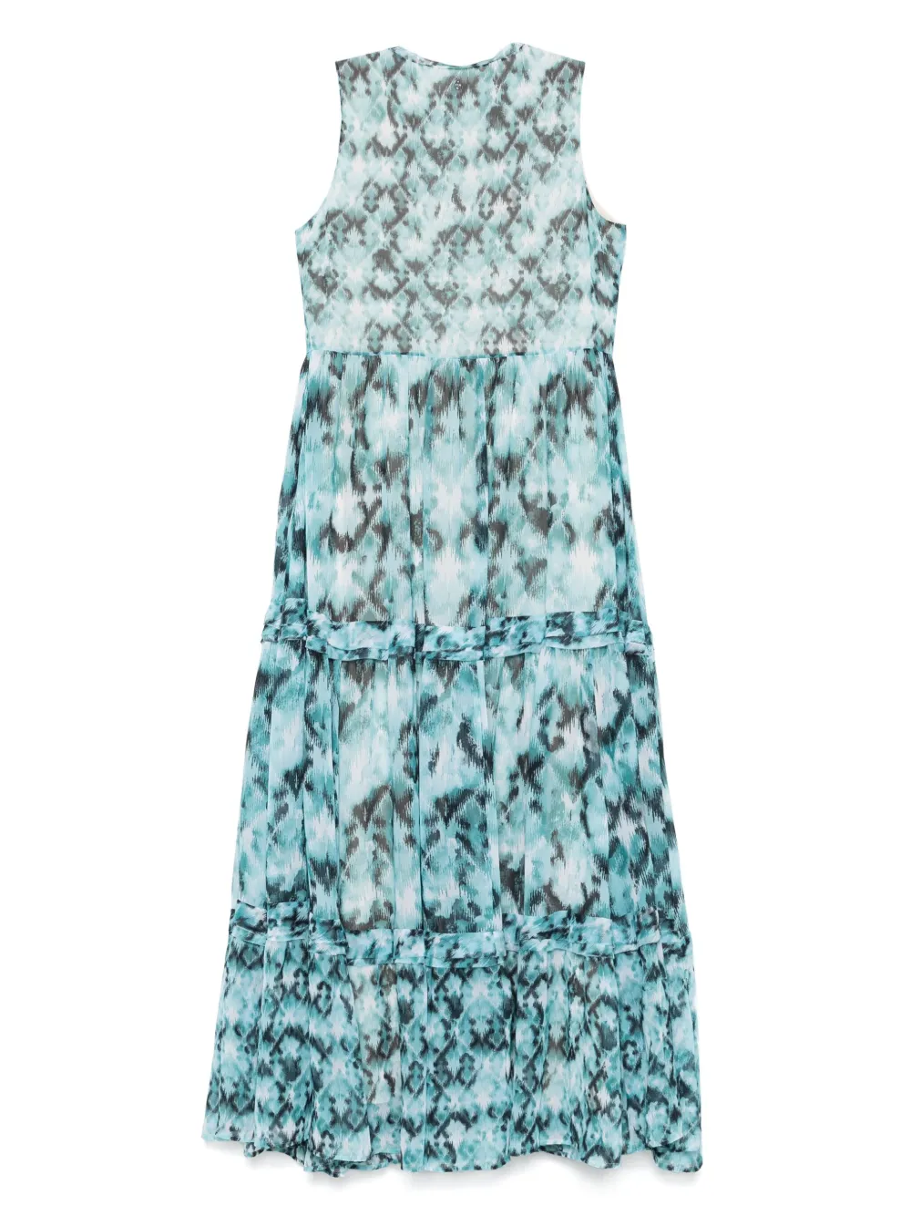 BOSS abstract-pattern maxi dress - Blauw