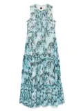 BOSS abstract-pattern maxi dress - Blue