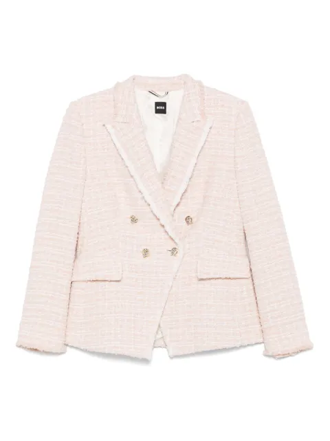 BOSS chamarra de tweed con doble botonadura
