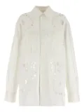 Marine Serre cut-out embroidered shirt - White