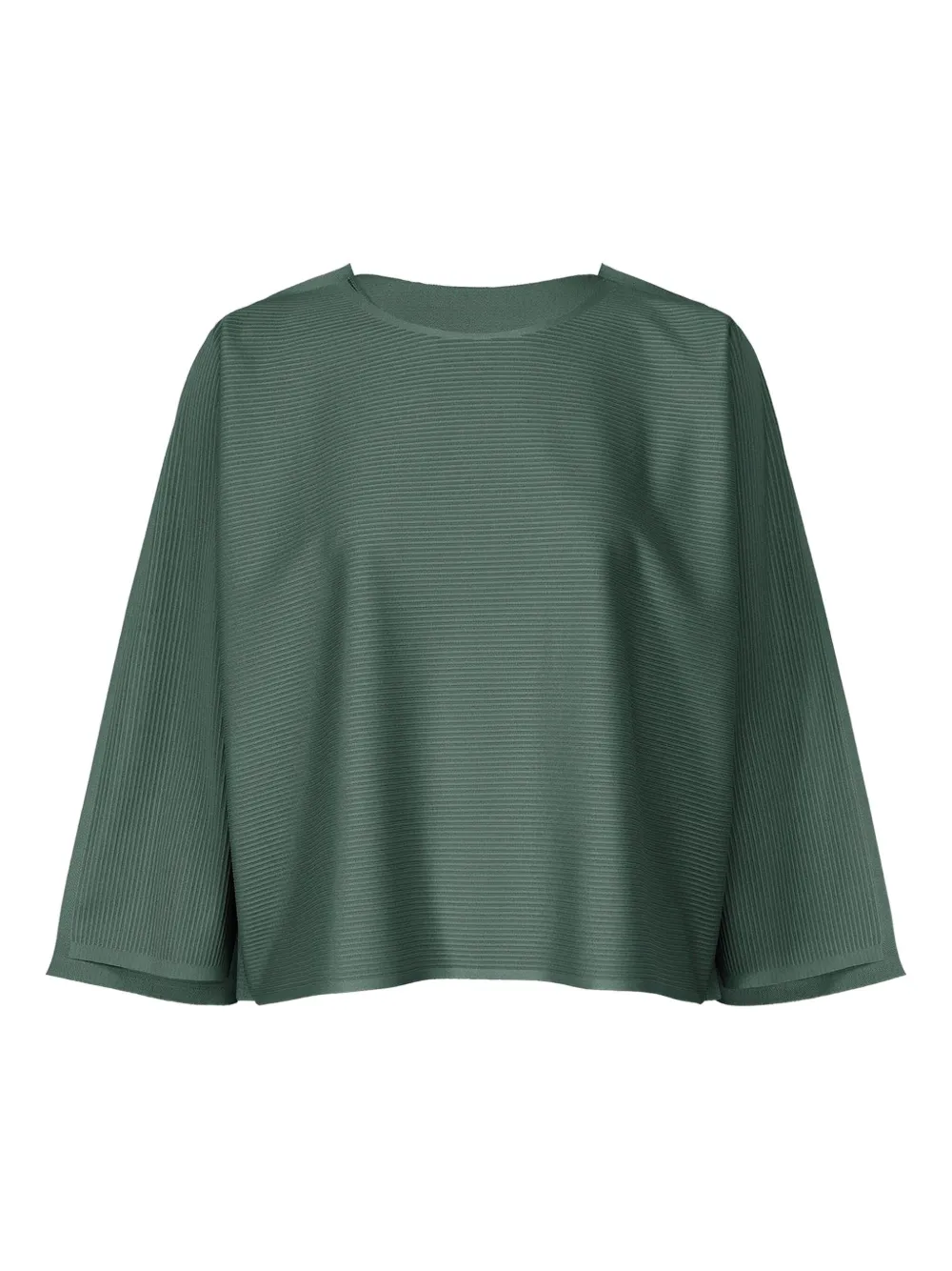 Pleats Please Issey Miyake Geplooide top Groen