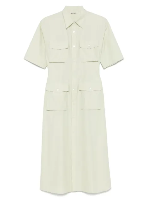Auralee twill shirt maxi dress