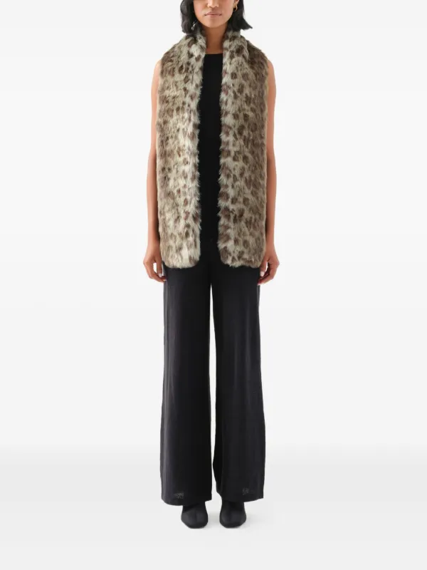 Unreal Fur leopard-print Scarf | Green | FARFETCH IN