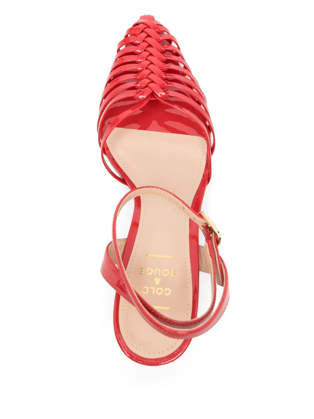 Gold & Rouge 60mm Daisy pumps Red