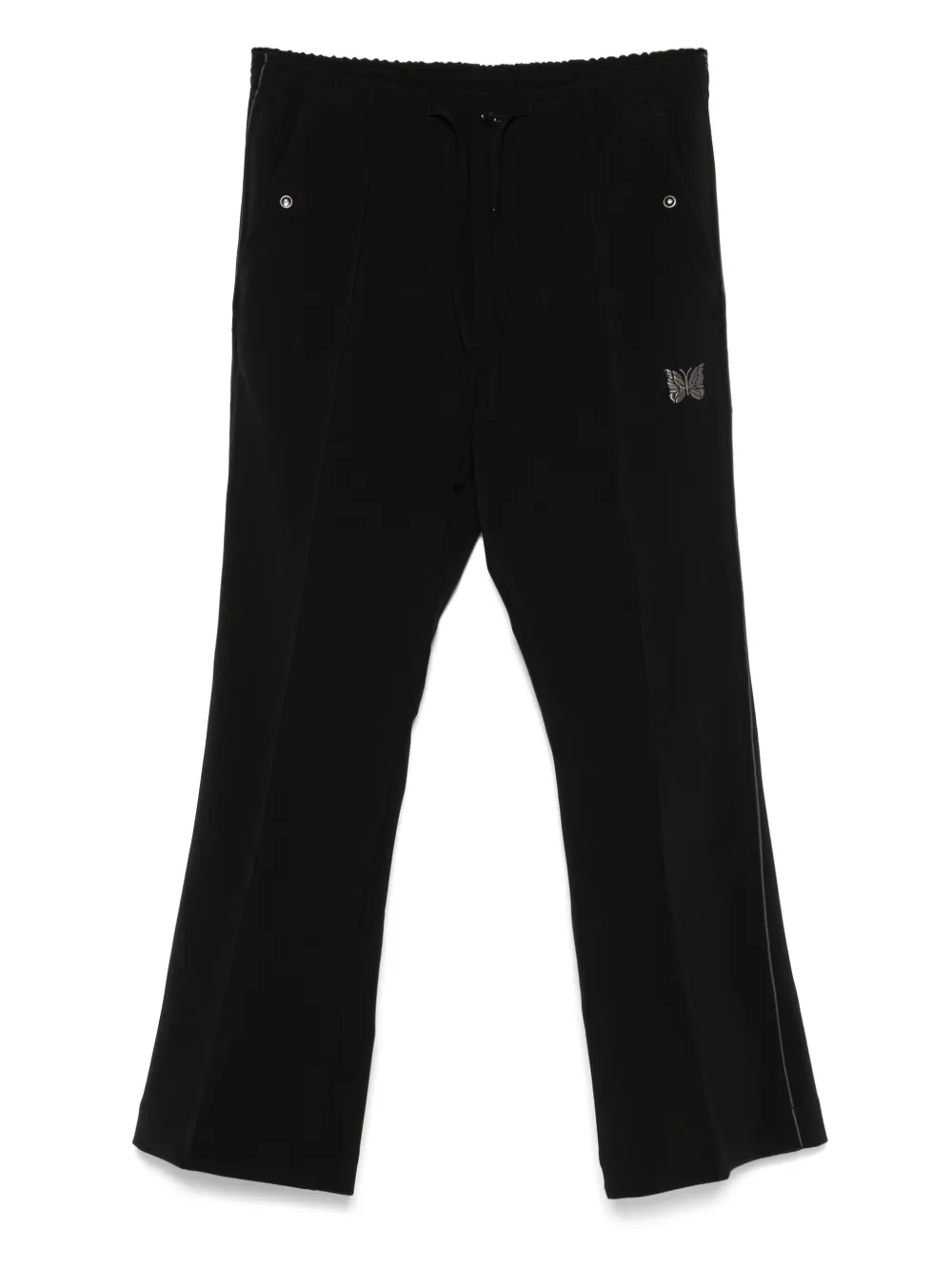 Needles logo-embroidered trousers - ブラック Needles logo-embroidered trousers - ブラック