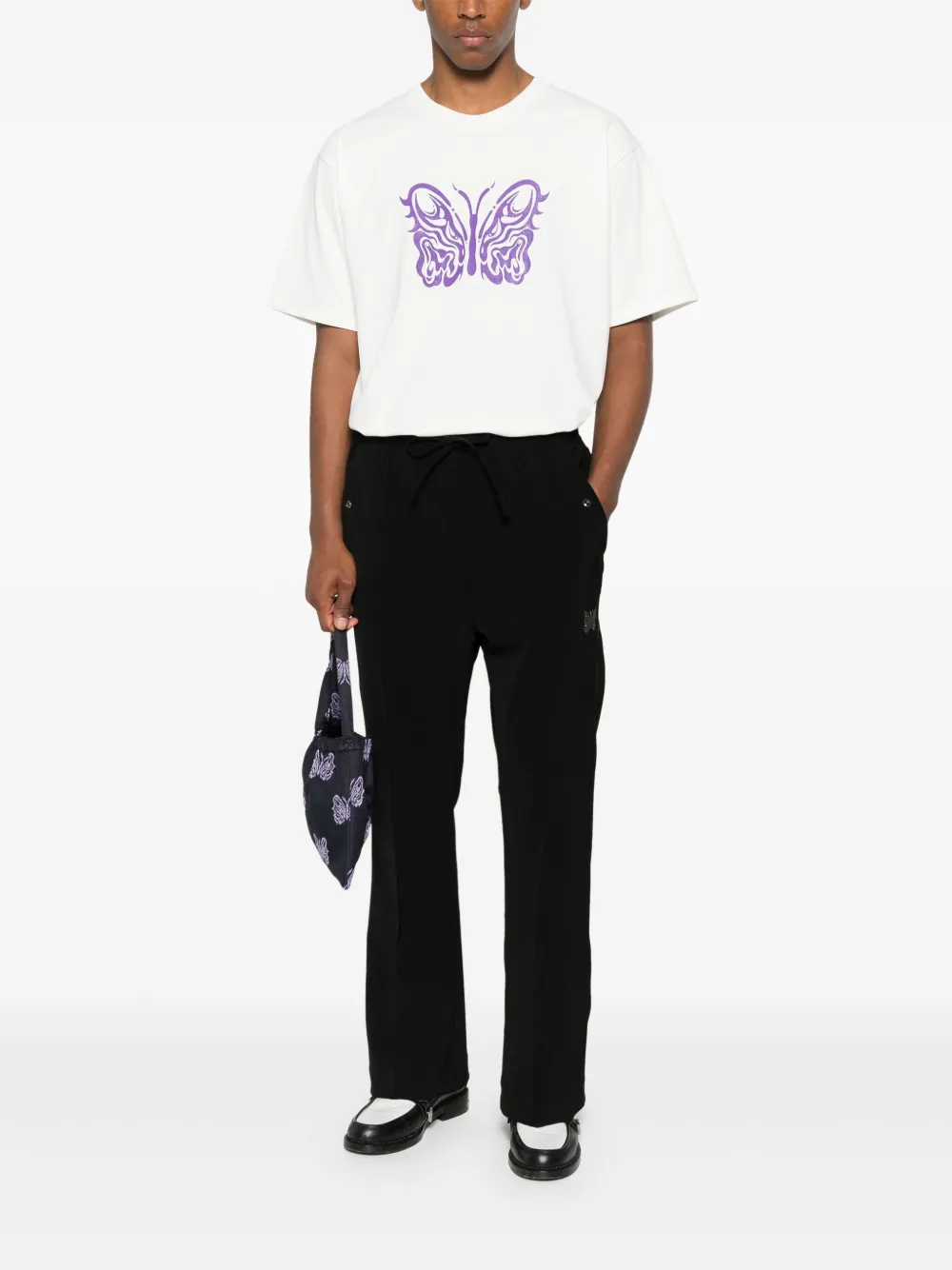 Needles logo-embroidered trousers - Zwart