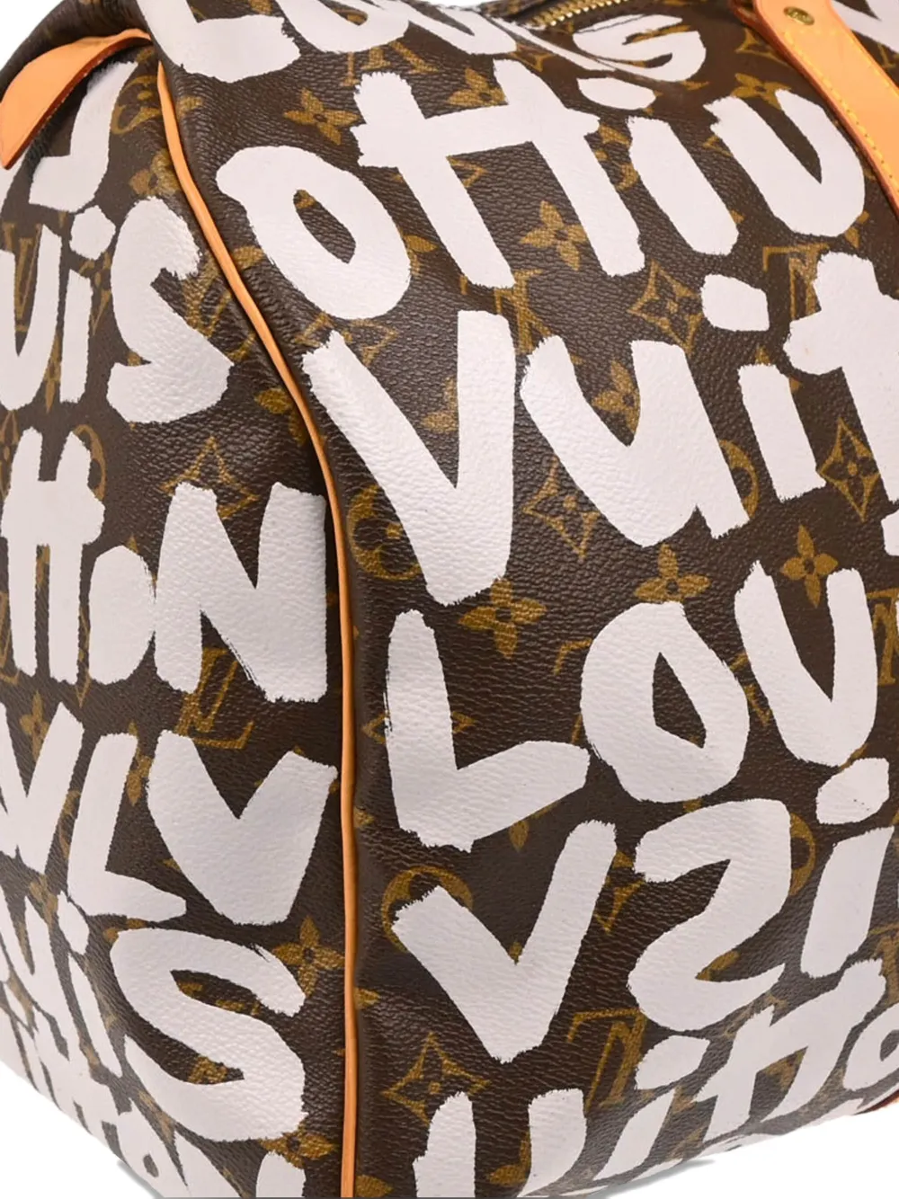 Pre-owned Louis Vuitton X Stephen Sprouse 2001 Graffiti Keepall 50 Travel Bag In Neutral