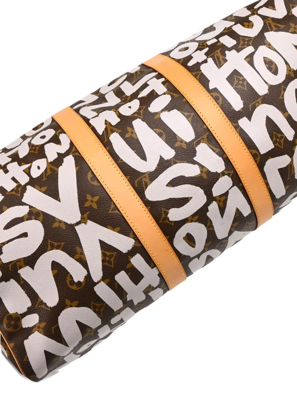 Pre-owned Louis Vuitton X Stephen Sprouse 2001 Graffiti Keepall 50 Travel Bag In Neutral