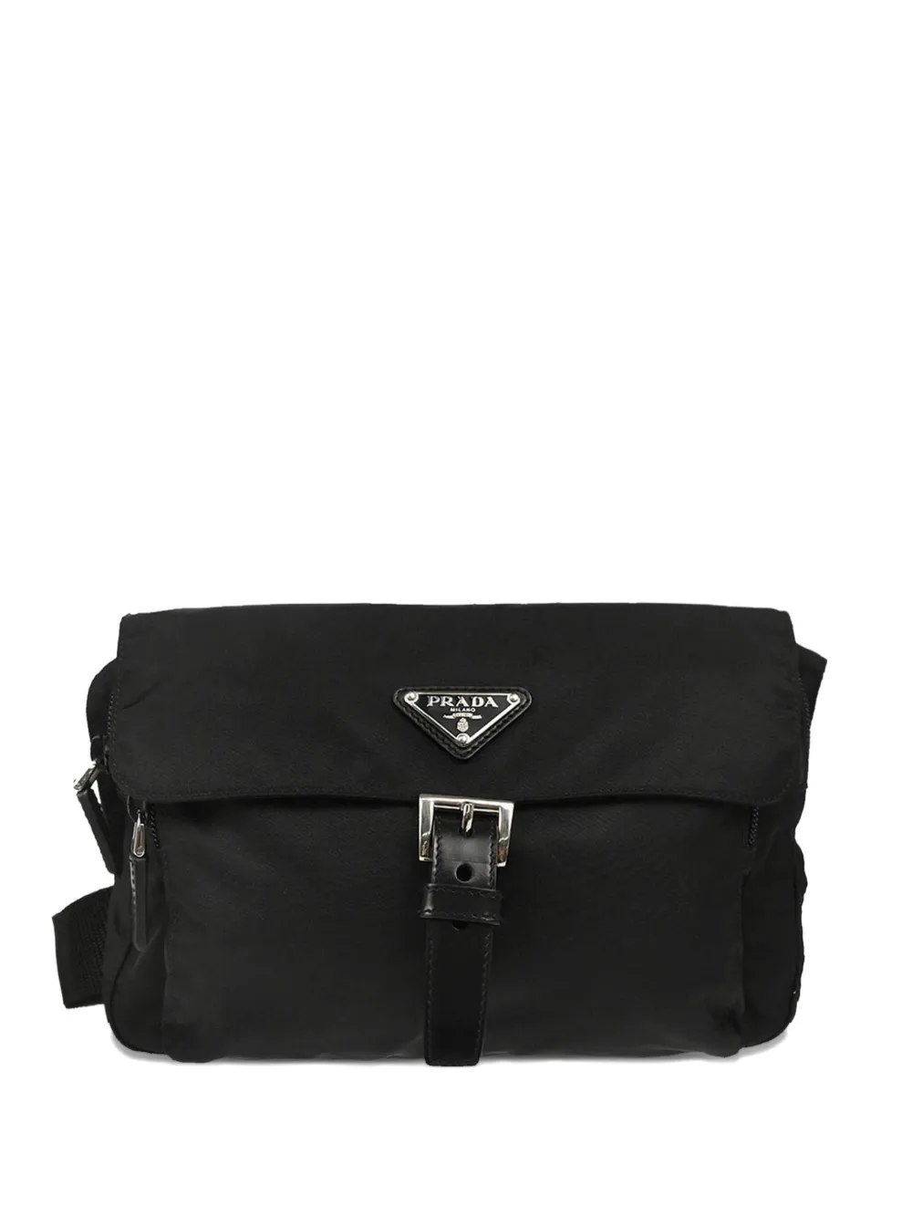Prada Pre-Owned 1990-2000s enamel-triangle shoulder bag | Black | Image 1