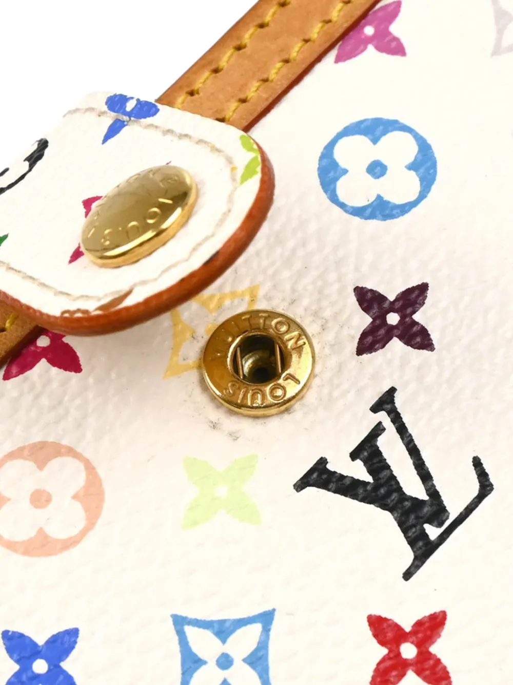 Pre-owned Louis Vuitton Multicoloured Monogram Wallet In White