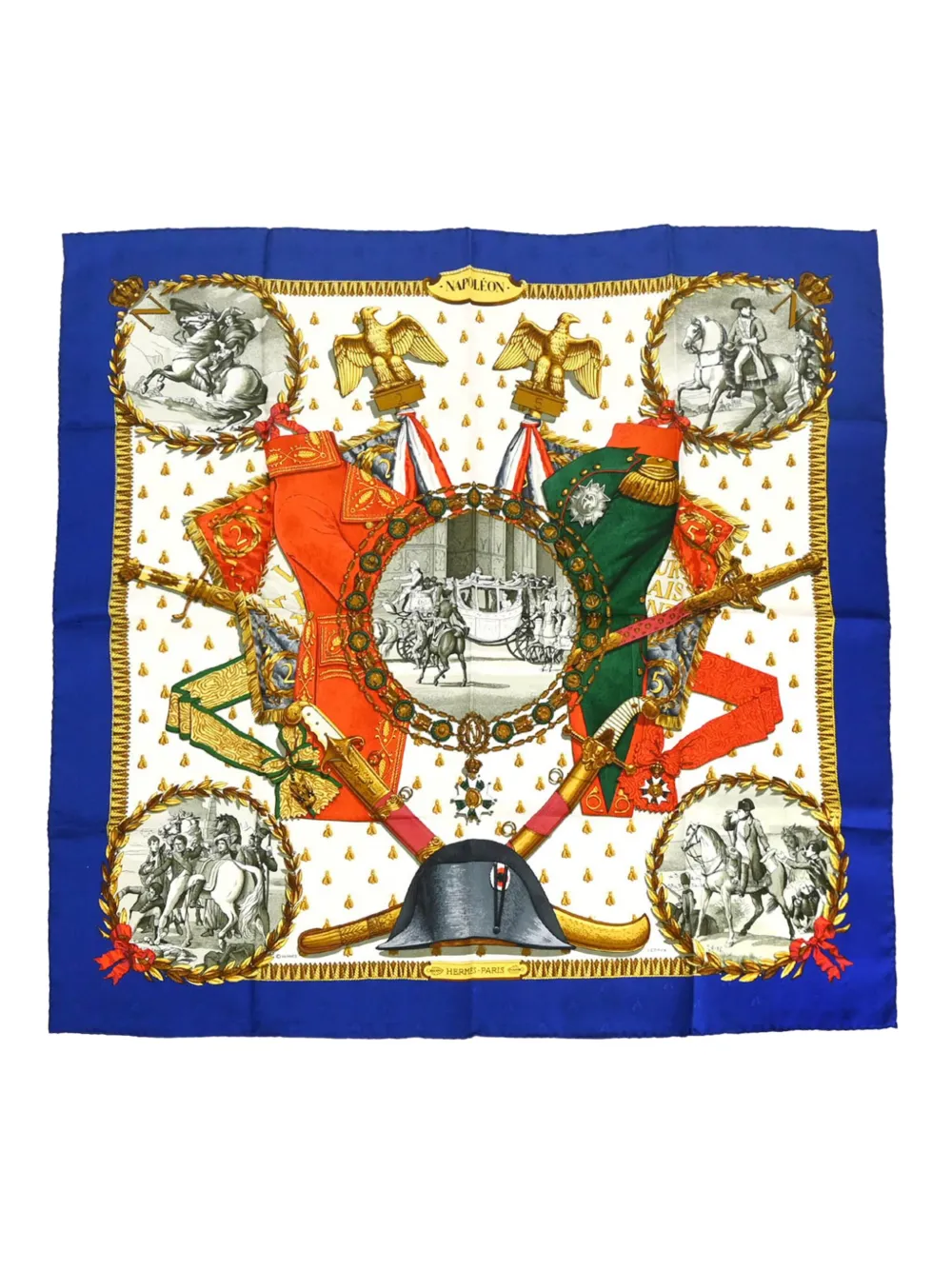 Hermès Pre-Owned mascada Carre 90 Napoleon 1990-2000 | azul | Image 1