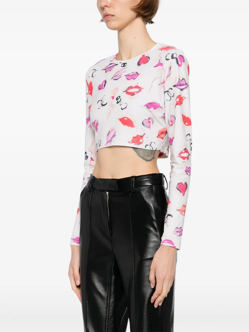 Pre-owned Chanel 1990-2000s Lipstick-printed T-shirt