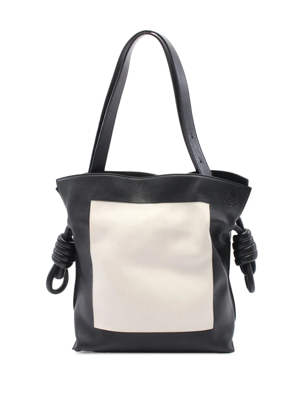Pre-owned Loewe 2000-2024 Bicolor Calfskin Flamenco Knot Tote Bag