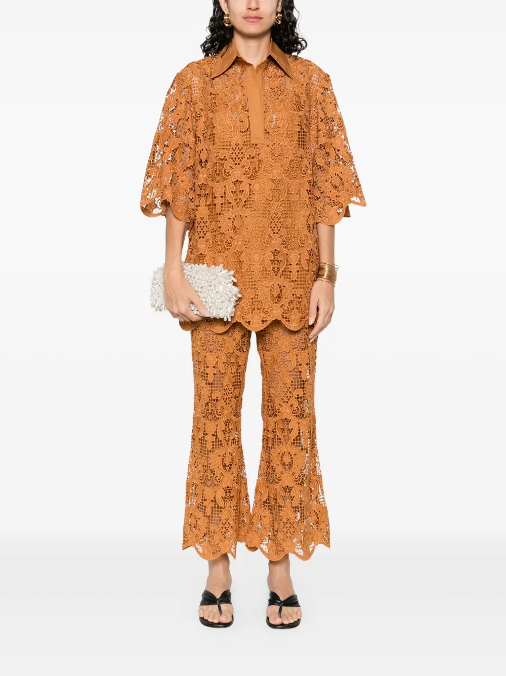 ZIMMERMANN Blouse met borduurwerk - Bruin