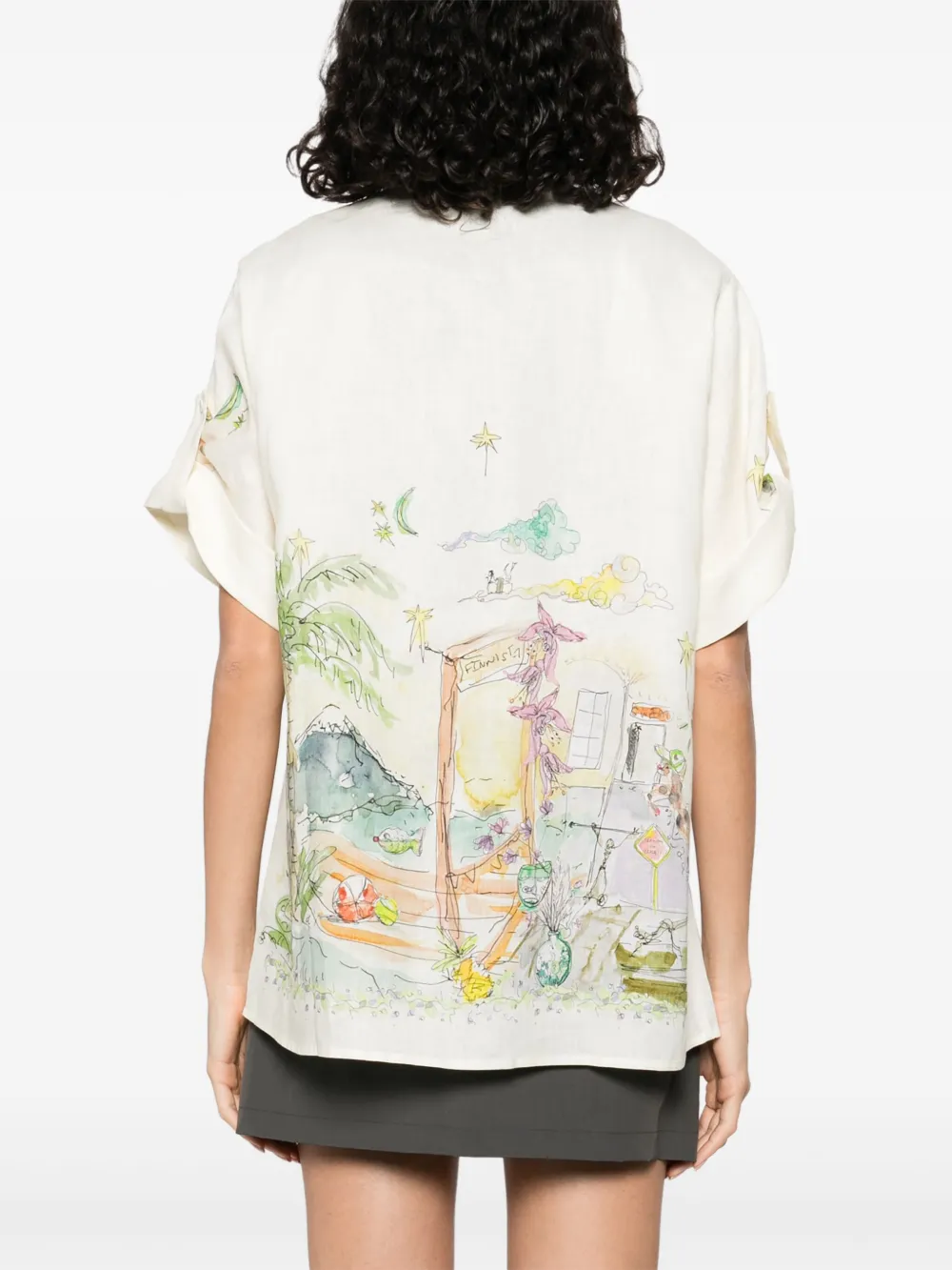 ALEMAIS Blouse met grafische print Beige