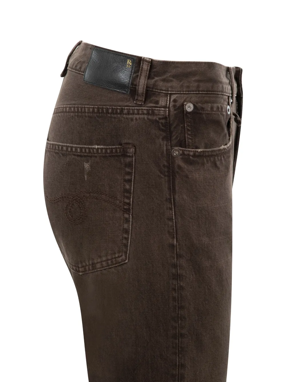 R13 logo-patch jeans - Bruin