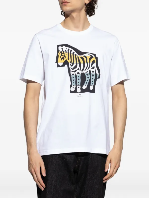 PS Paul Smith ゼブラ グラフィック Tシャツ | ホワイト | FARFETCH JP