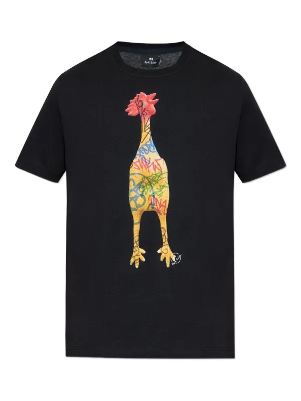 PS Paul Smith Graffiti chicken-print T-shirt Black FARFETCH NO
