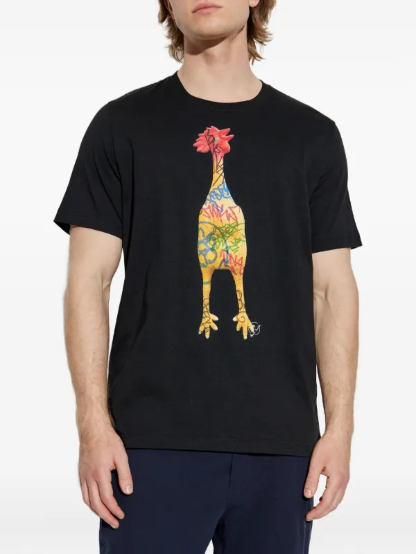 PS Paul Smith Graffiti chicken-print T-shirt | Black | FARFETCH