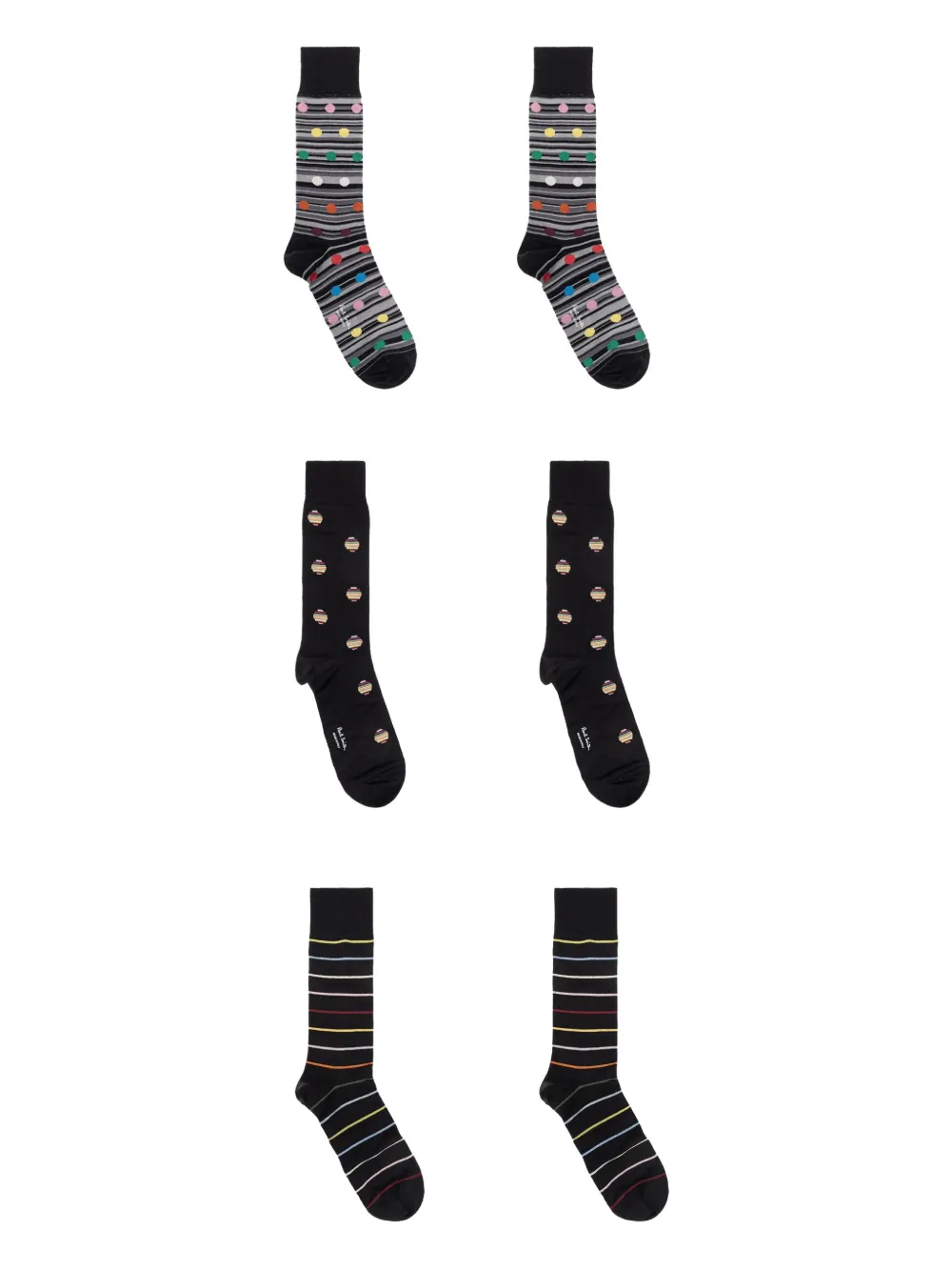 Paul Smith chaussettes rayées à pois | noir | Image 1