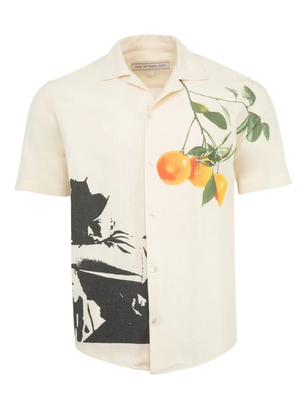 One Of These Days fruit-print short-sleeve shirt | Neutrals | Image 1