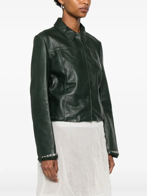 Paloma Wool Leather Jacket | Green | FARFETCH