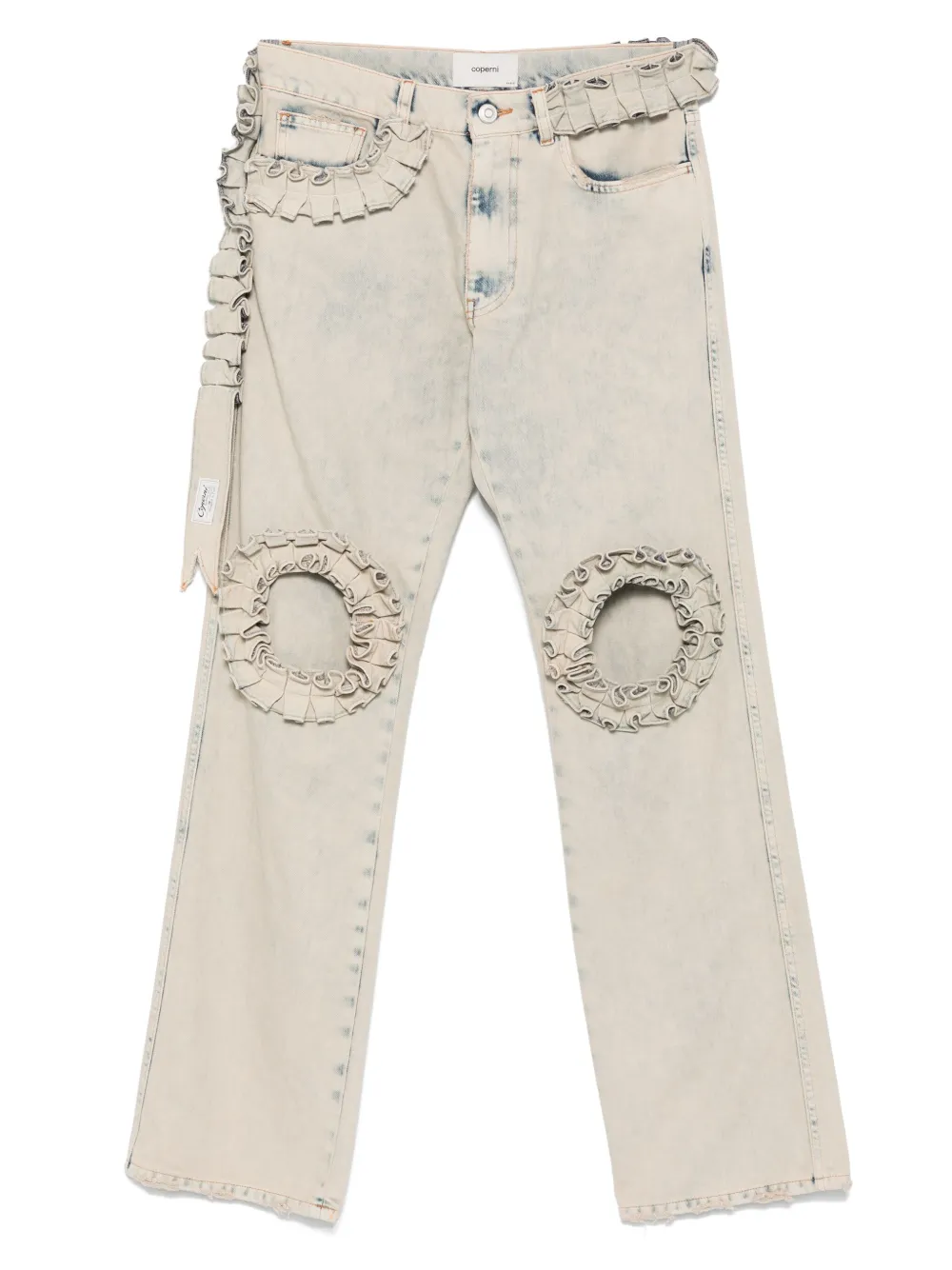 ruffle-detail boyfriend jeans