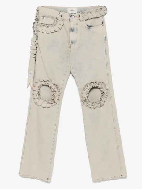 Coperni boyfriend jeans con detalle de volantes