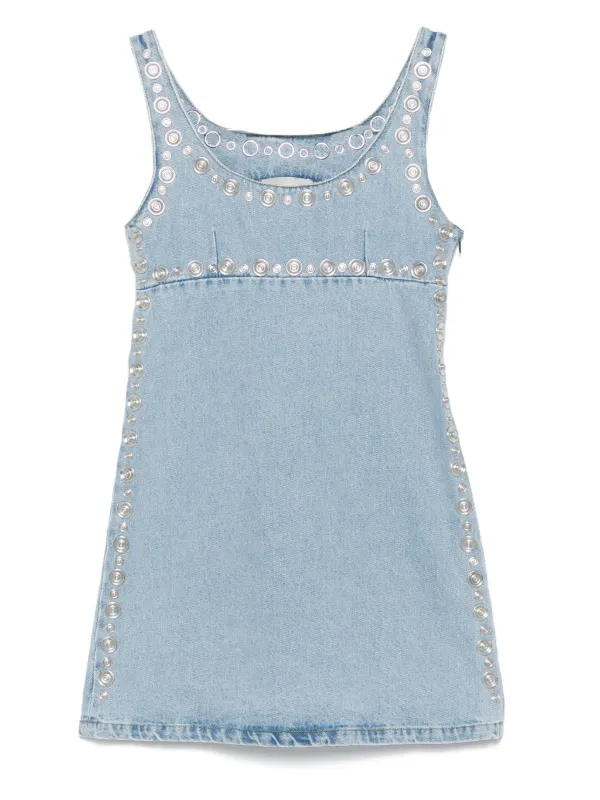 white christmas dresses Mini Cut Denim Dress Set main image 1