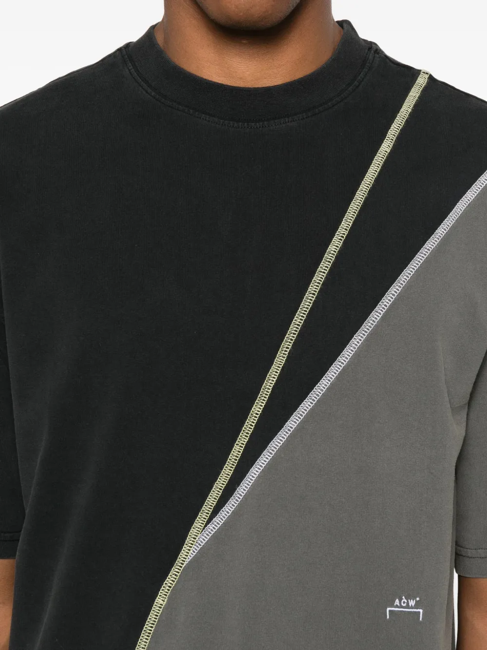 A-COLD-WALL* Spliced panelled T-shirt Zwart