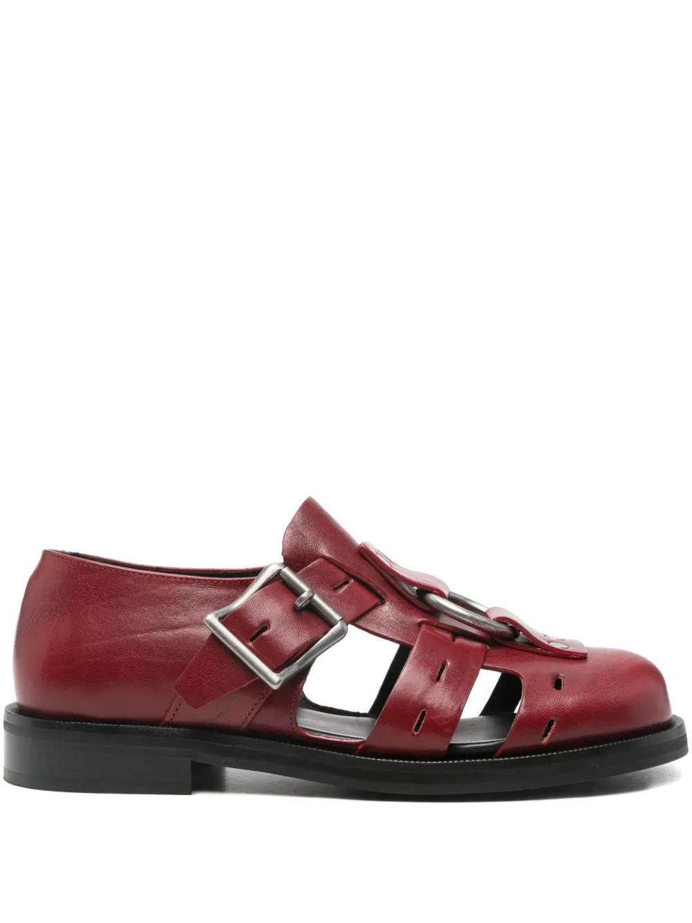 Martine Rose buckle-fastening leather sandals - レッド Martine Rose buckle-fastening leather sandals - レッド