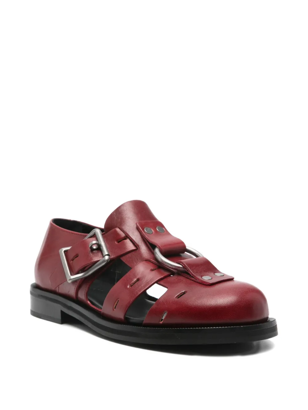 Martine Rose buckle-fastening leather sandals Red