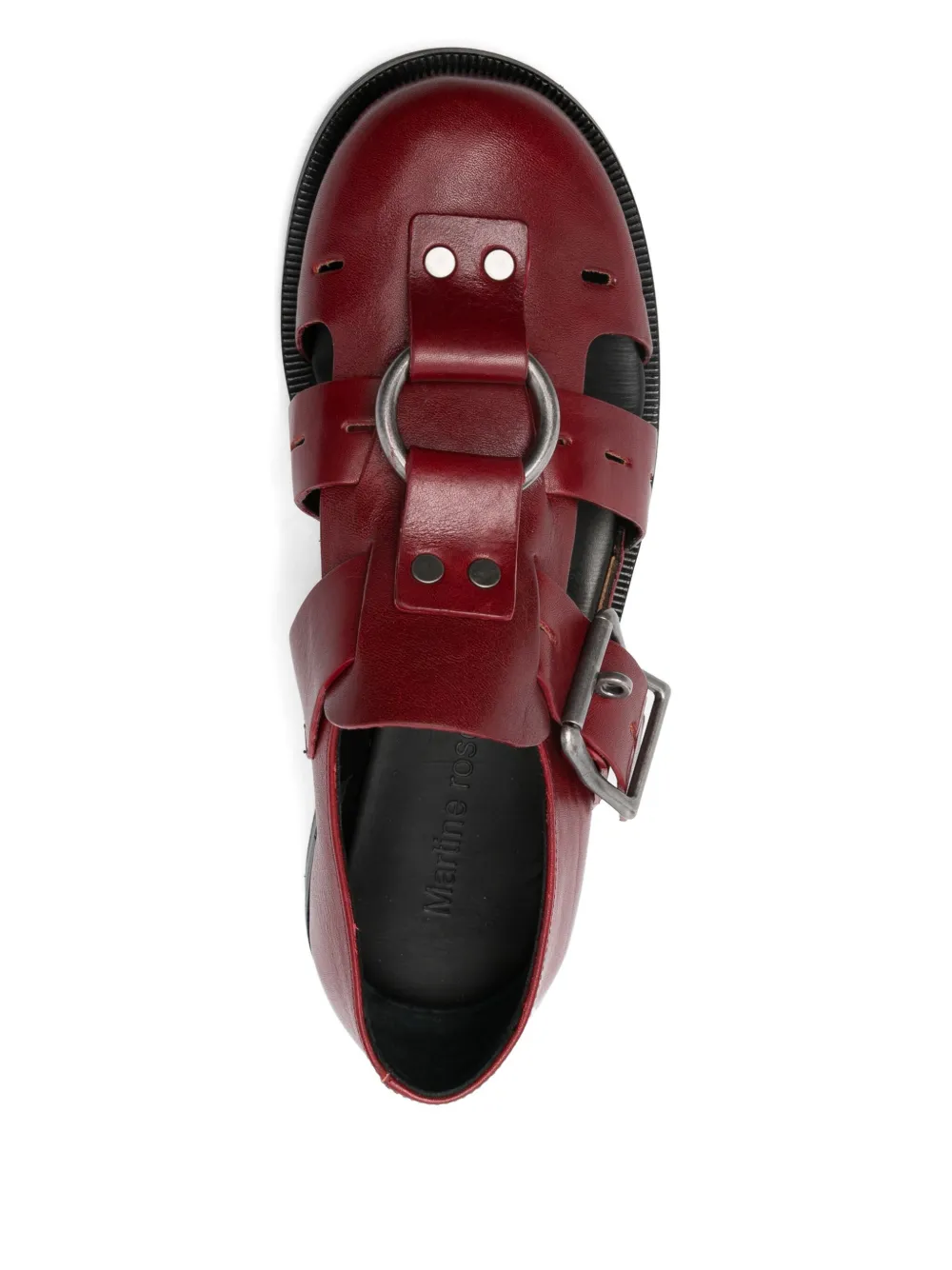 Martine Rose buckle-fastening leather sandals Red